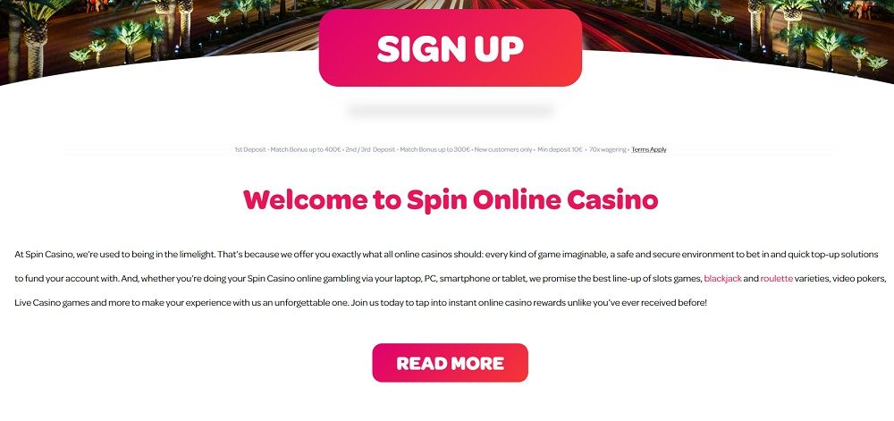 Eligibility for Participation at Spin Casino