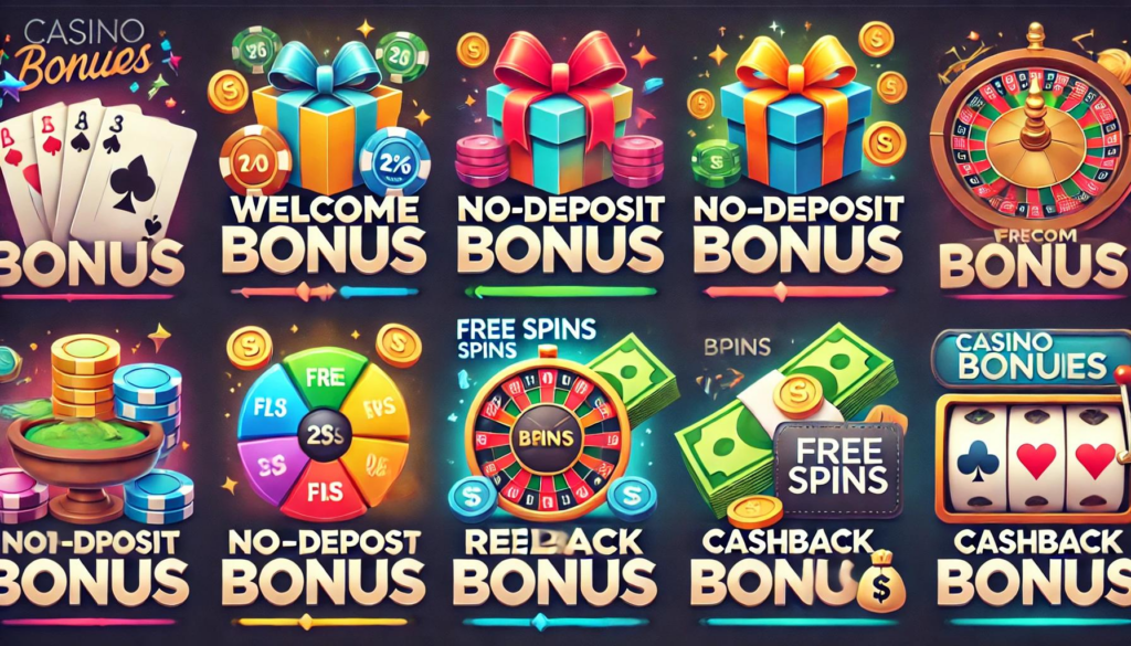 Introductory Bonus
Types of Casino Bonuses
Equivalent Deposit Incentive
No Deposit Bonus
Free Spins